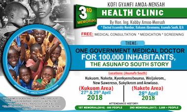 AMEND FOUNDATION GHANA TO HOLD ITS 3RD MEMORIAL HEALTH CLINIC AND HEALTH SCREENING