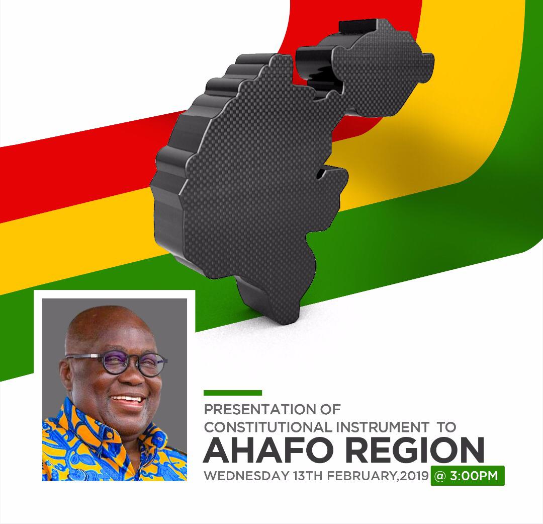 Goaso announced the Capital  of the Newly created  Ahafo region
